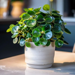 Artificial Peperomia Plant in Pot – Lifelike Prune Greenery for Indoor Decor